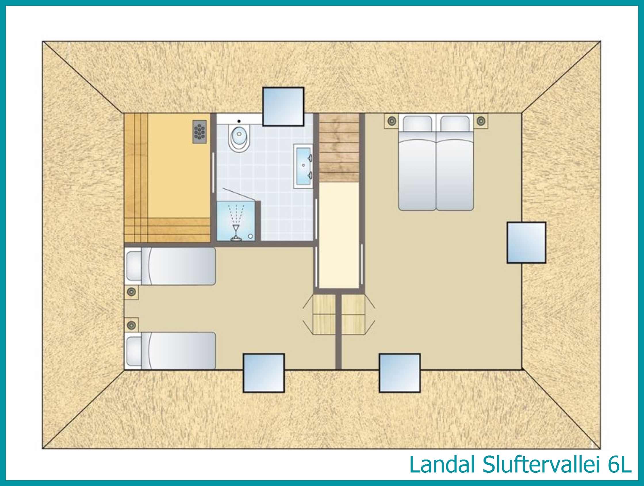 bungalow 6 personnes 6L à Sluftervallei