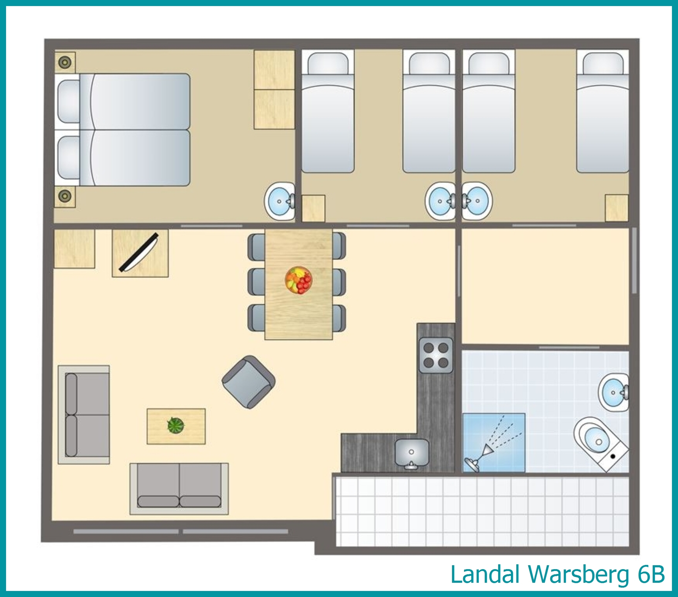 bungalow 6 personnes 6B à Warsberg