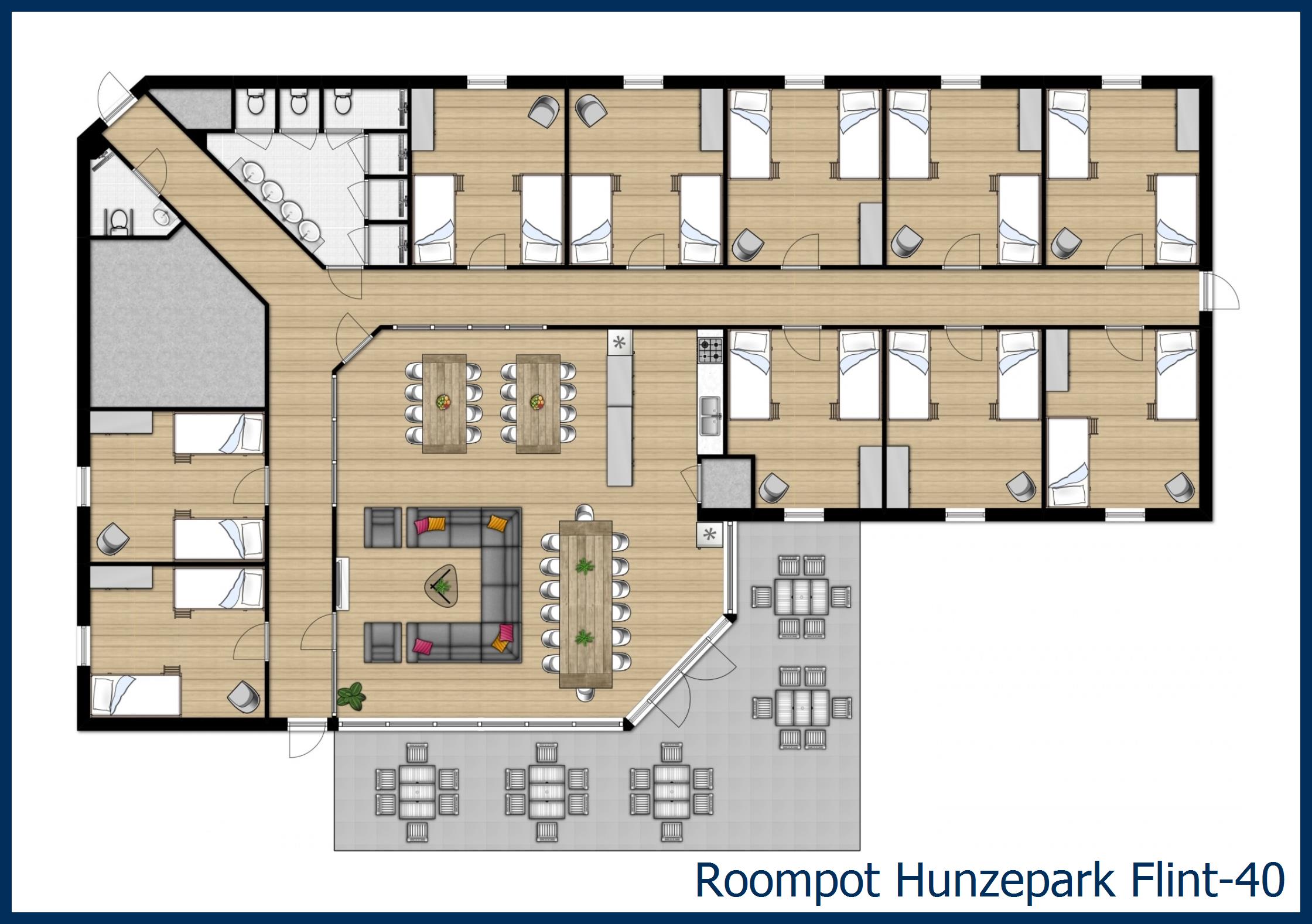 Hébergement pour groupes Flint-40 à Hunzepark
